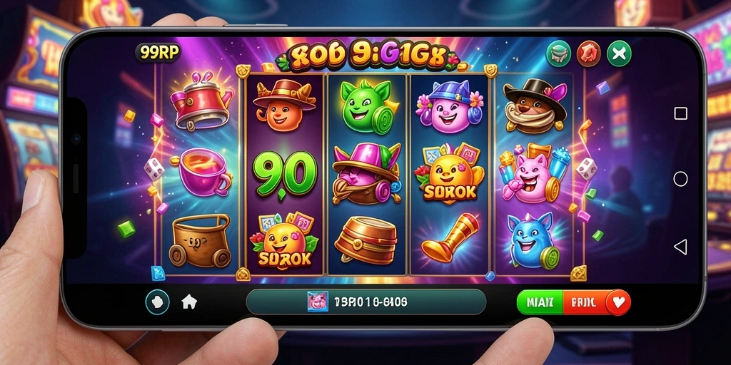 Gameplay mendebarkan Slot di aplikasi 99RP.