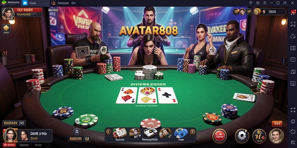 Tampilan gameplay seru dari AVATAR808 di dunia poker.