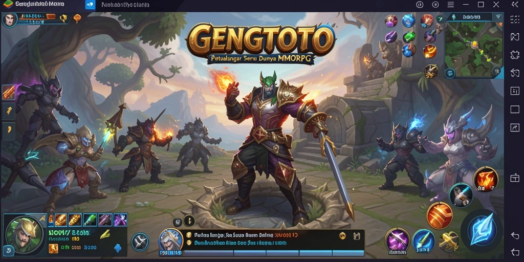 Tangkapan layar utama GENGTOTO menampilkan aksi seru dalam dunia MMORPG.