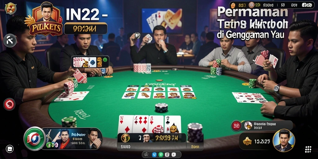 Tampilan gameplay menarik dari aplikasi poker IN22.