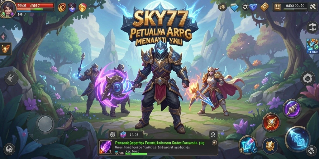 Tampilan gameplay epic dalam dunia ARPG SKY77.
