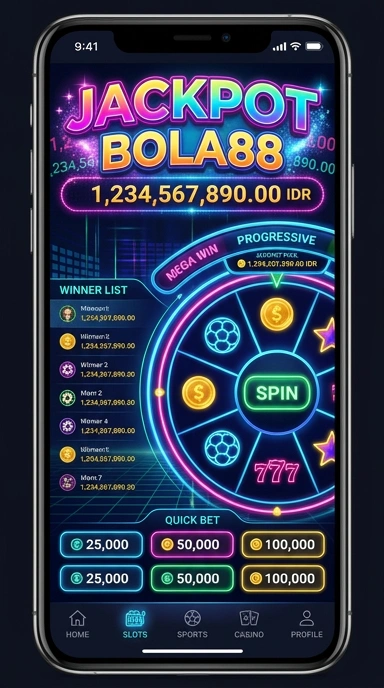 Tampilan utama aplikasi bola88 dengan berbagai fitur menarik.